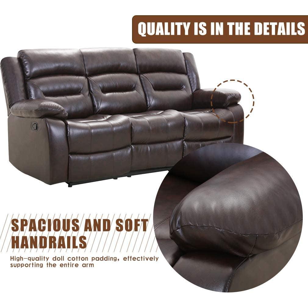 Gray 3 Seat Home Theater Recliner Sofa Set For Living Room-4