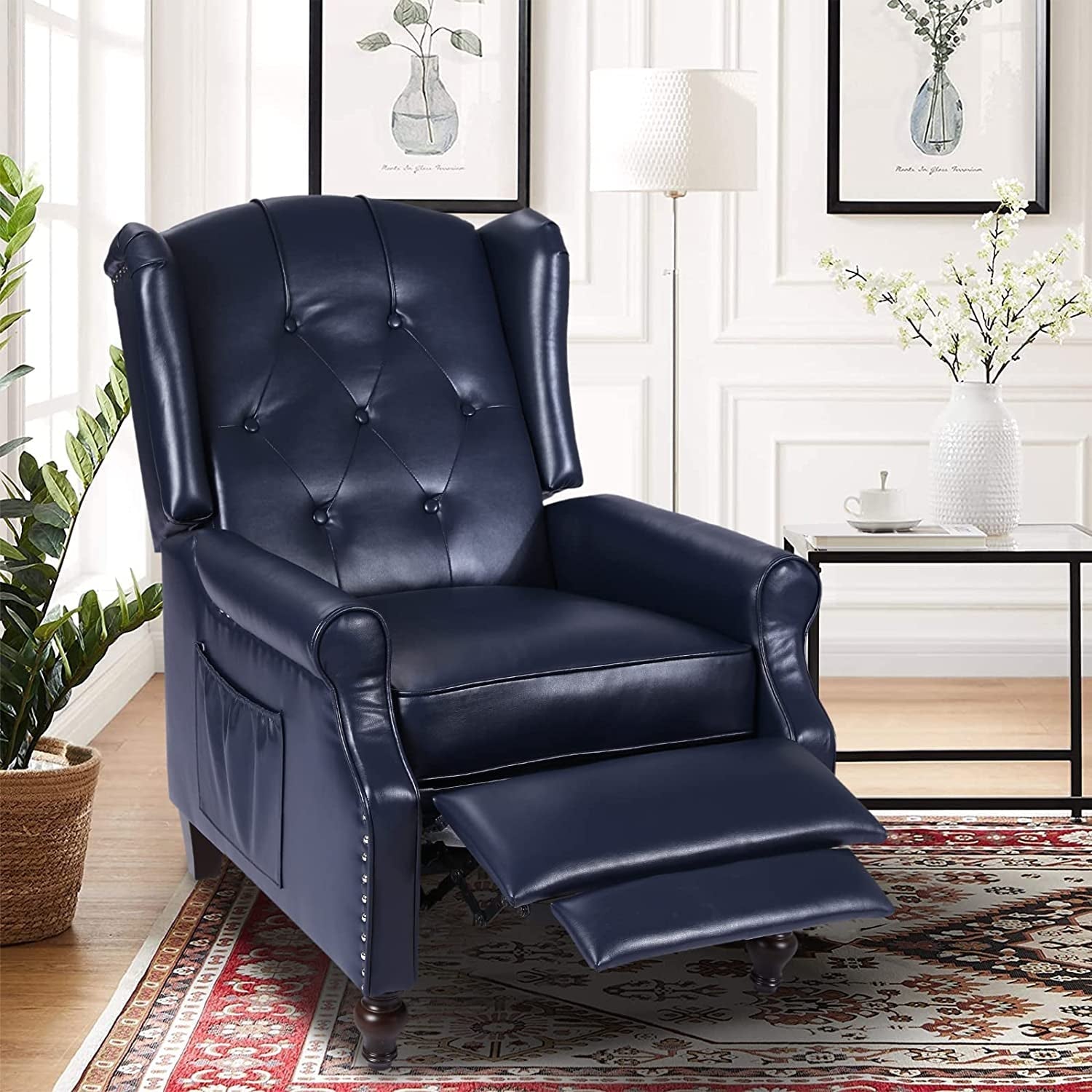 Wingback Recliner Chair with Massage and Heat (PU Leather)-0
