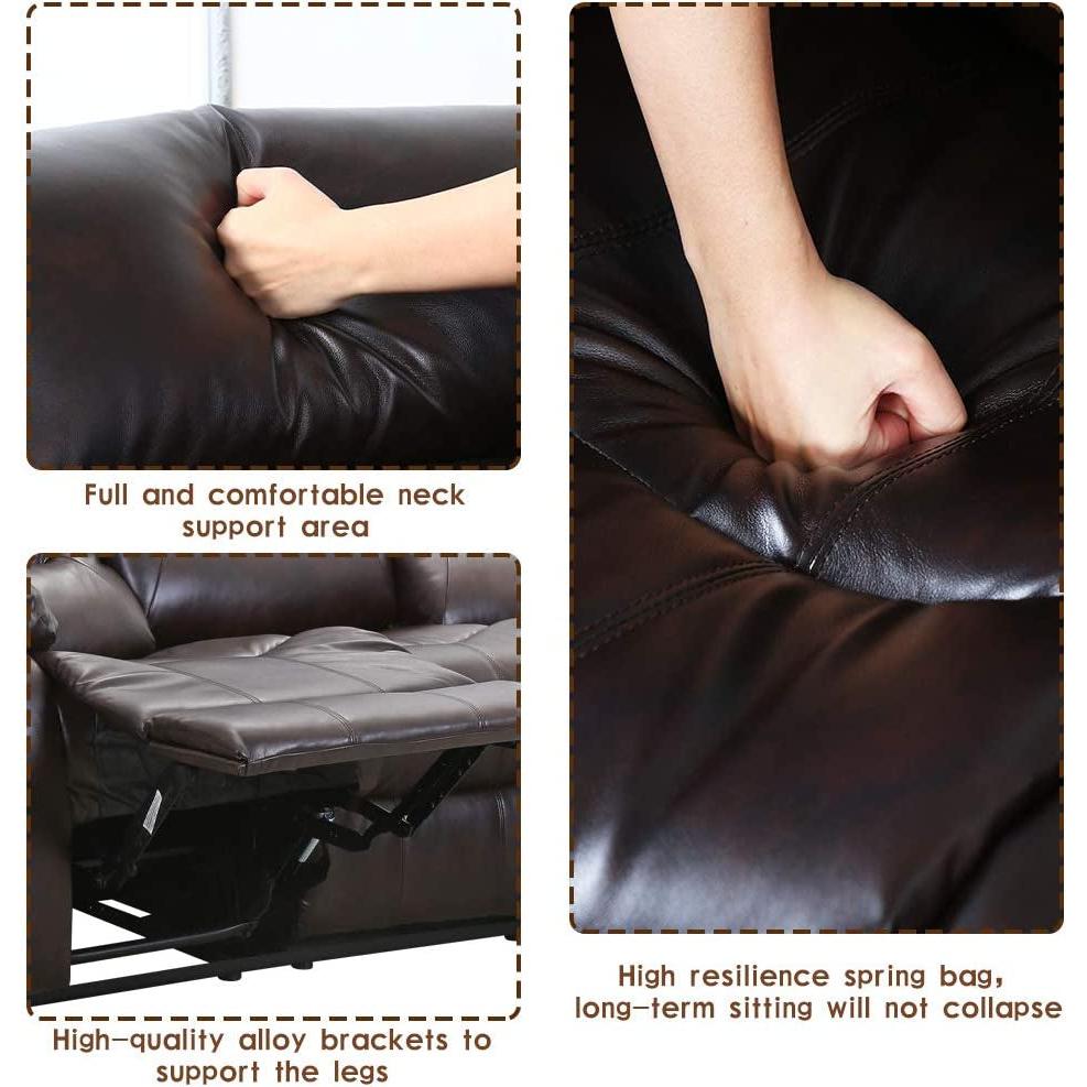 Gray 3 Seat Home Theater Recliner Sofa Set For Living Room-3