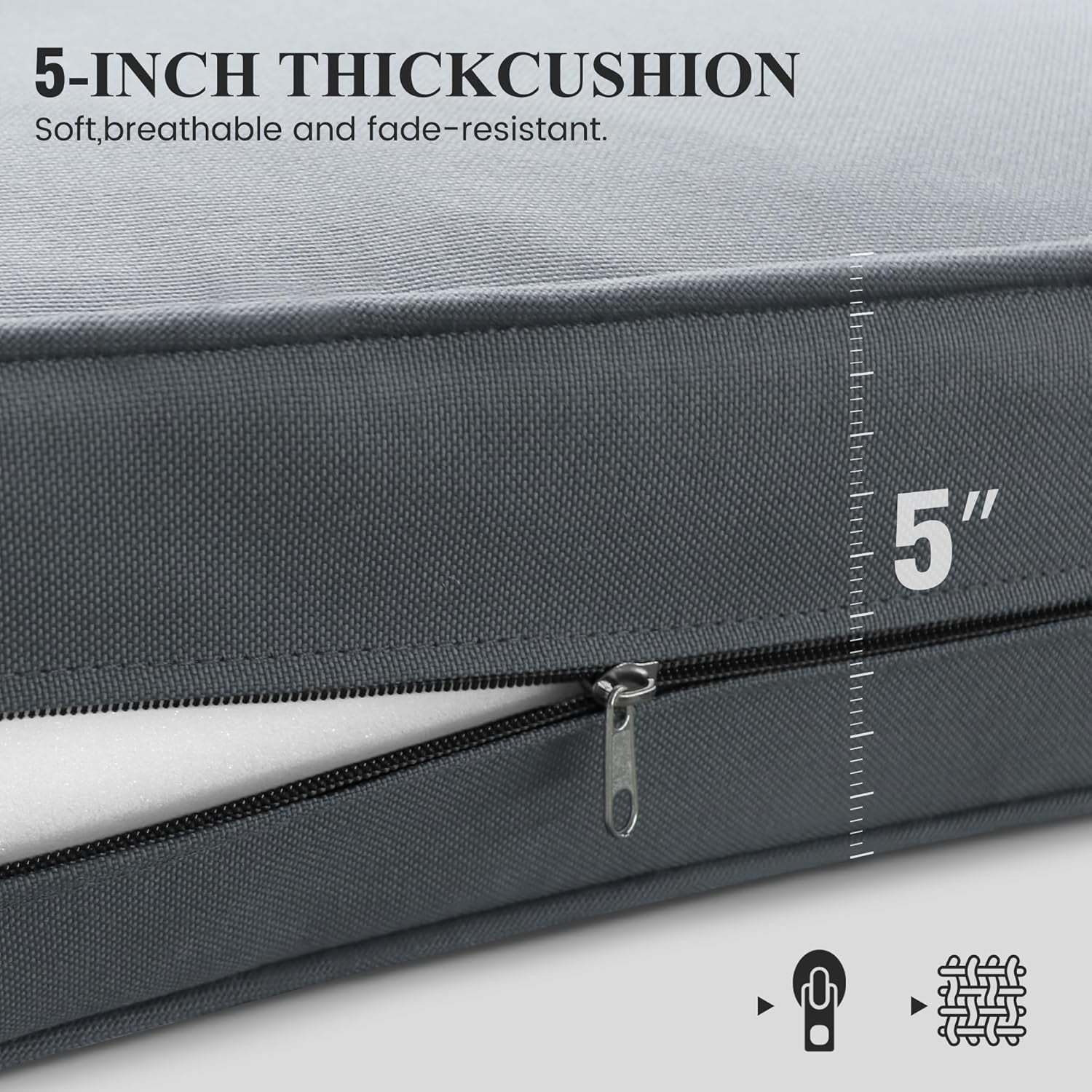 Aluminum Patio Set 7 Piece With Waterproof Covers Grey-2